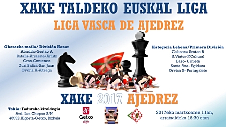 Final Liga Vasca Ajedrez en Getxo 2017. cartel